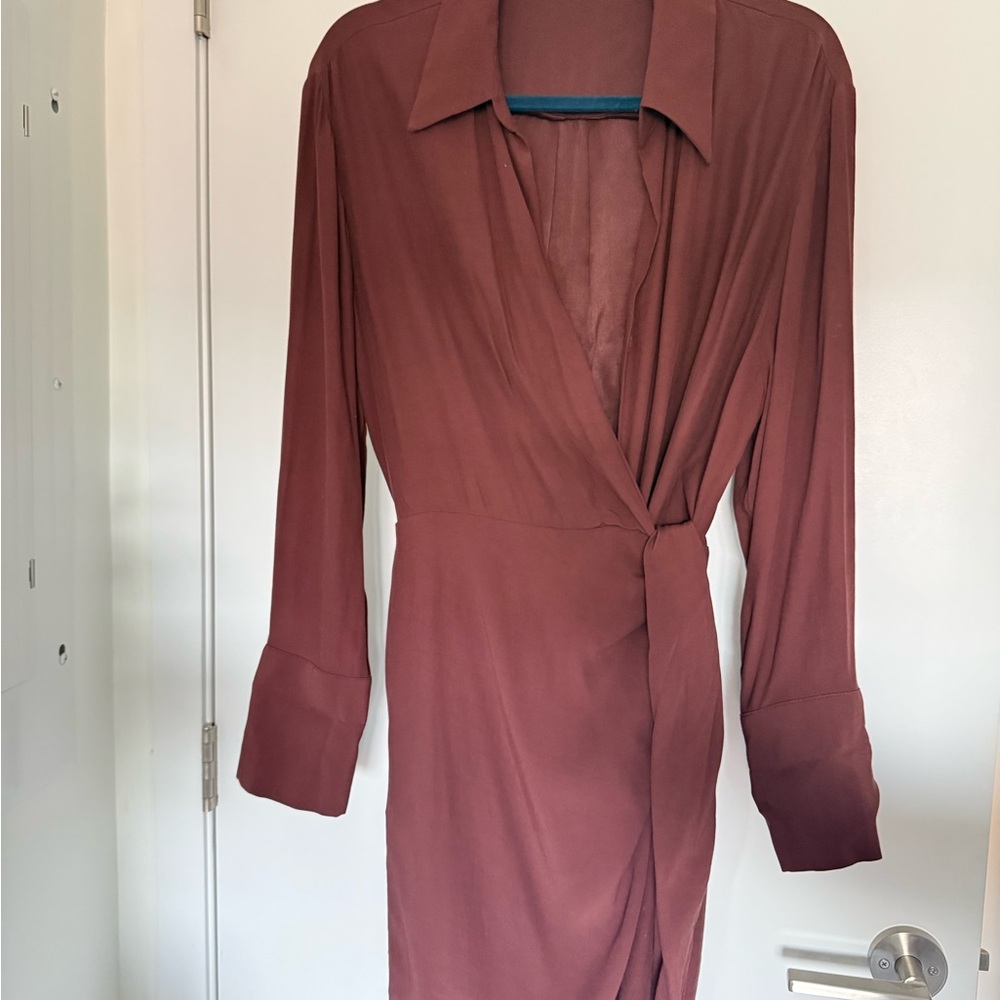 Mango Brown Wrap Dress